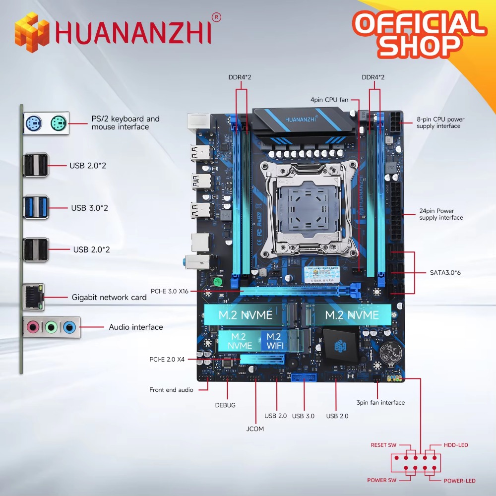 لوحة أم HUANANZHI X99 QD4 LGA  - مراجعة E5 2696 V3 وسعره